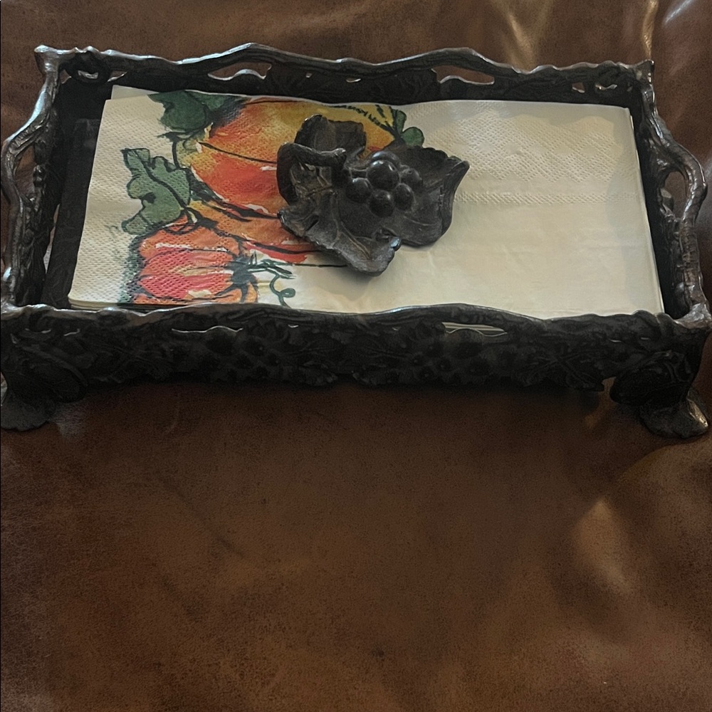Elegant Black Metal Napkin Holder